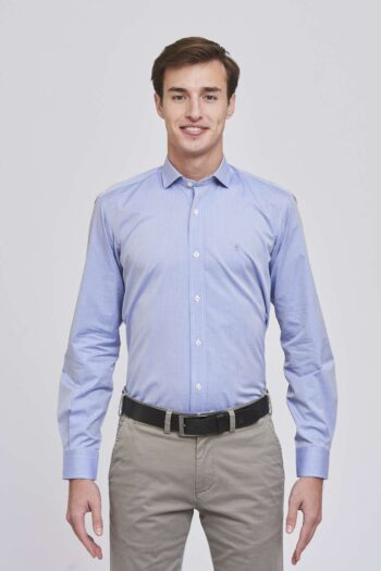 Camisa slim fit fantasía de algodón