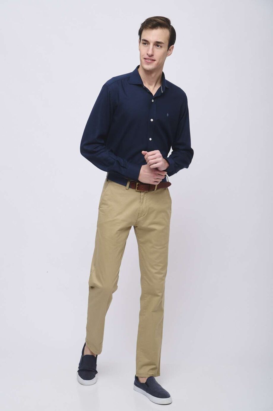 Camisa slim fit de lino