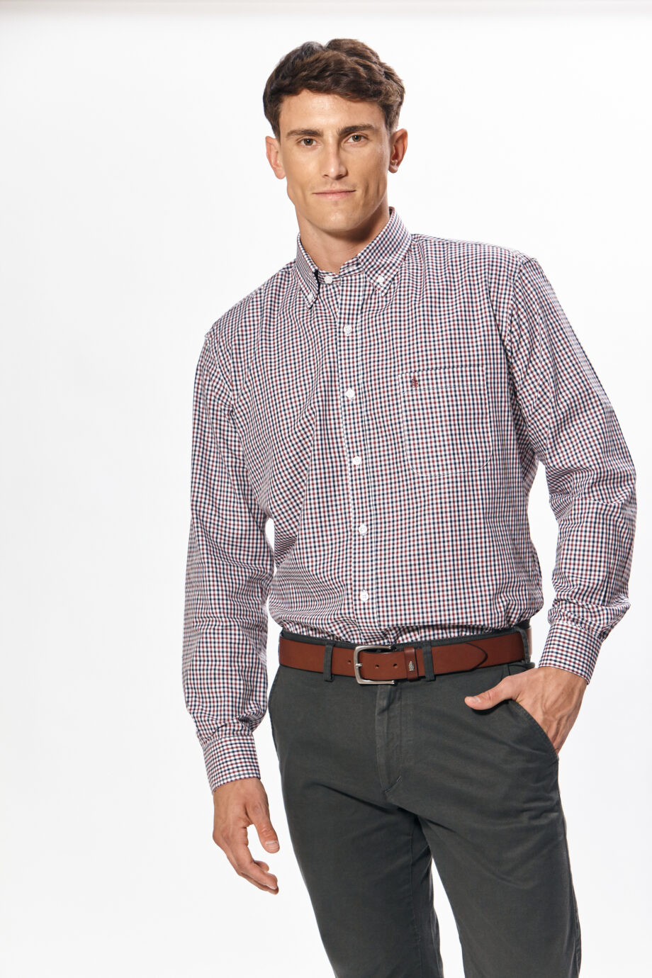 Camisa regular fit a cuadros