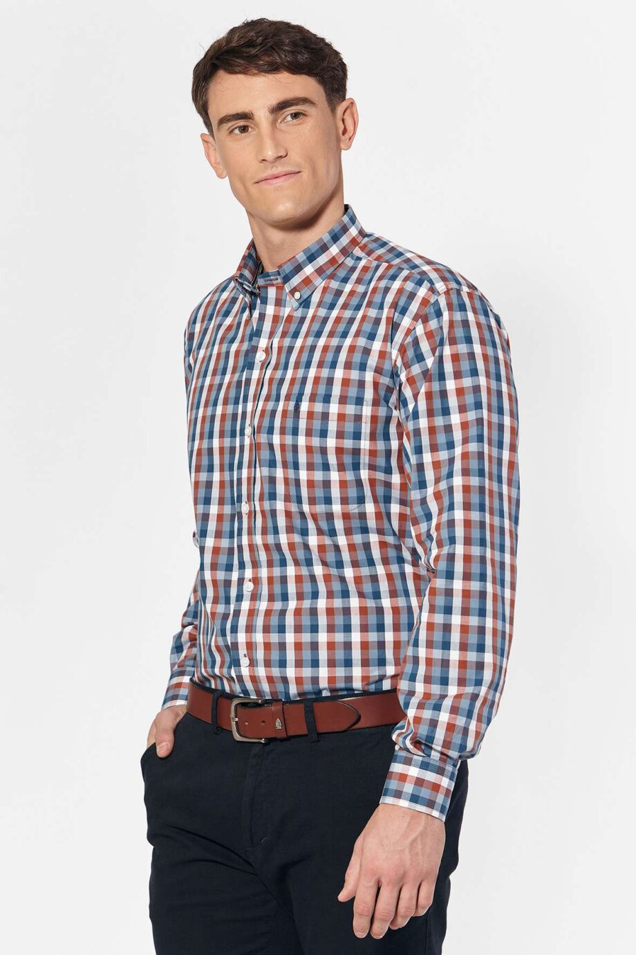 Camisa regular fit a cuadros