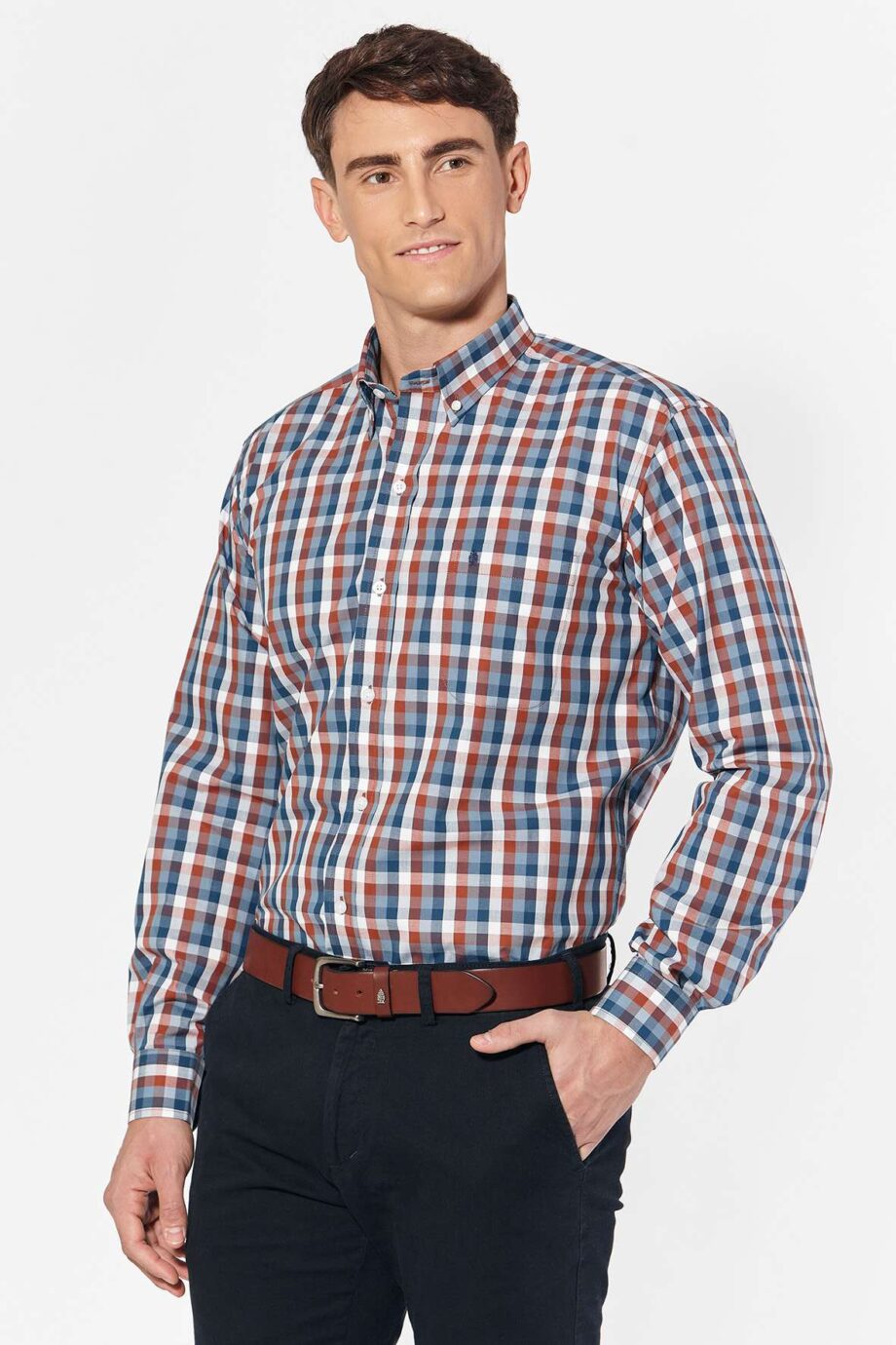 Camisa regular fit a cuadros