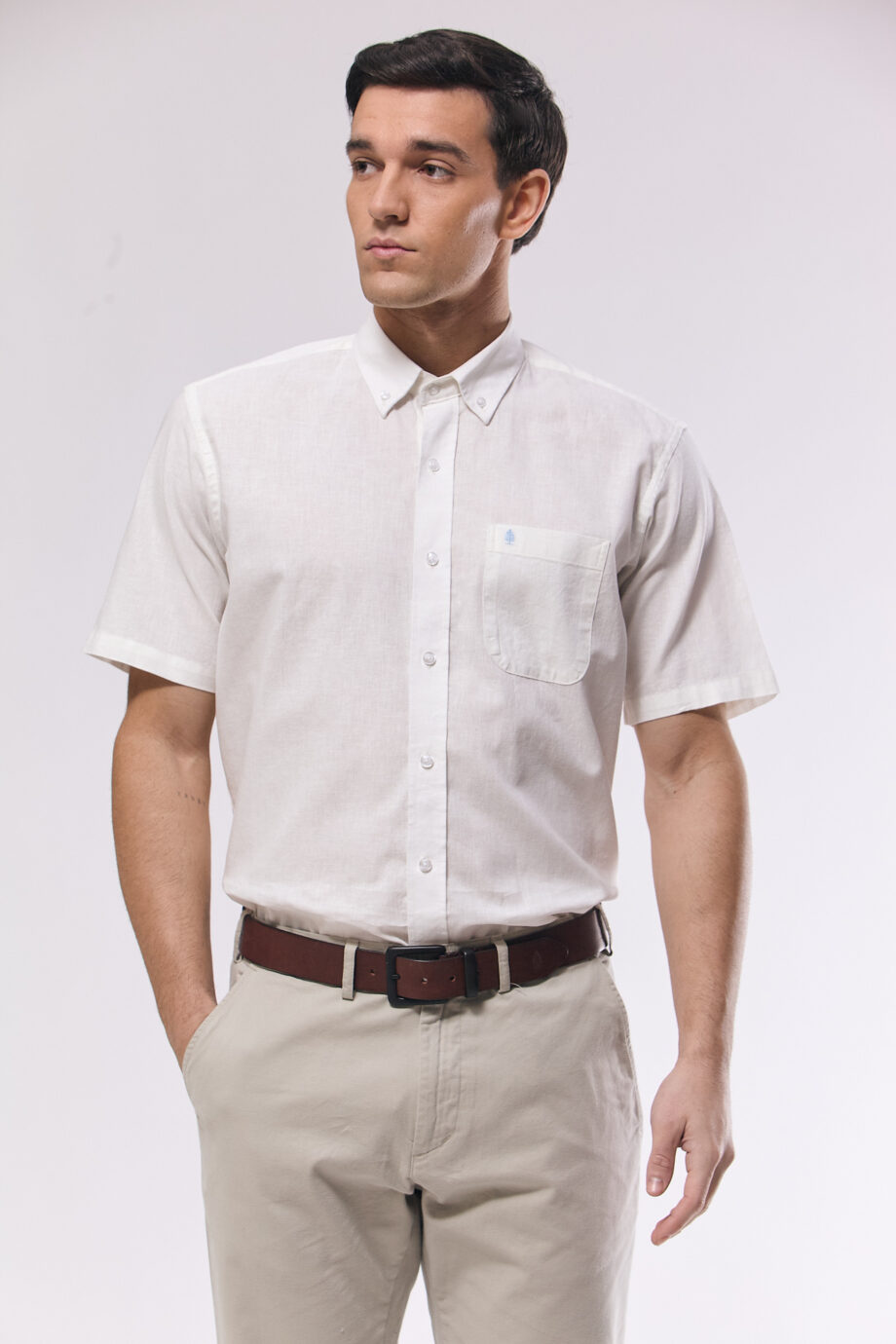 Camisa regular fit de lino