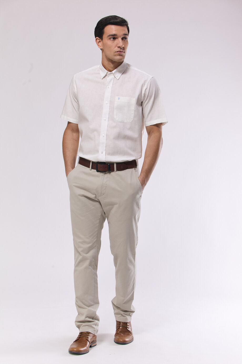 Camisa regular fit de lino