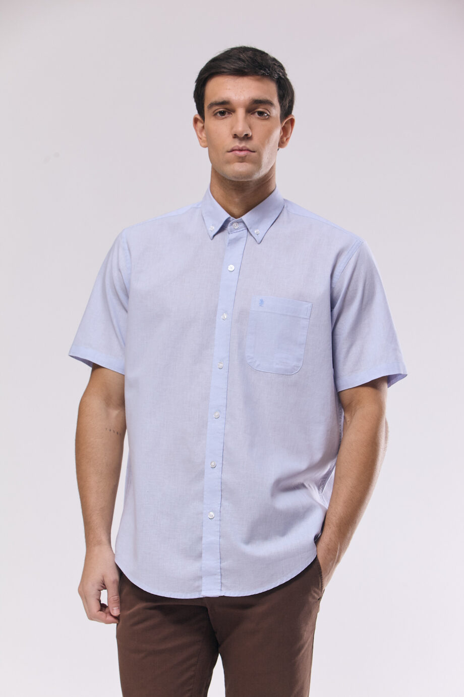 Camisa regular fit de lino